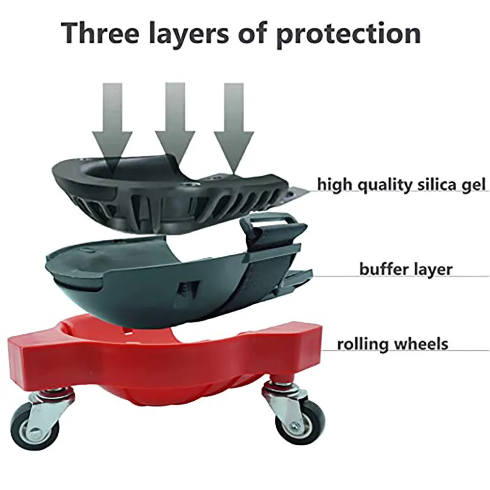 1 Pair Set Black Multi-Function Knee Pads with Swivel Wheels | Comfortable Knee Protection | Construction | Tiling | Woodworking