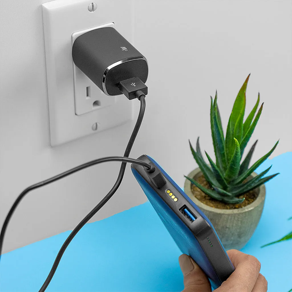 1.0A/5W 1-Port USB-A Home Charger with 6ft TPU Micro USB to USB-A Cable - Black