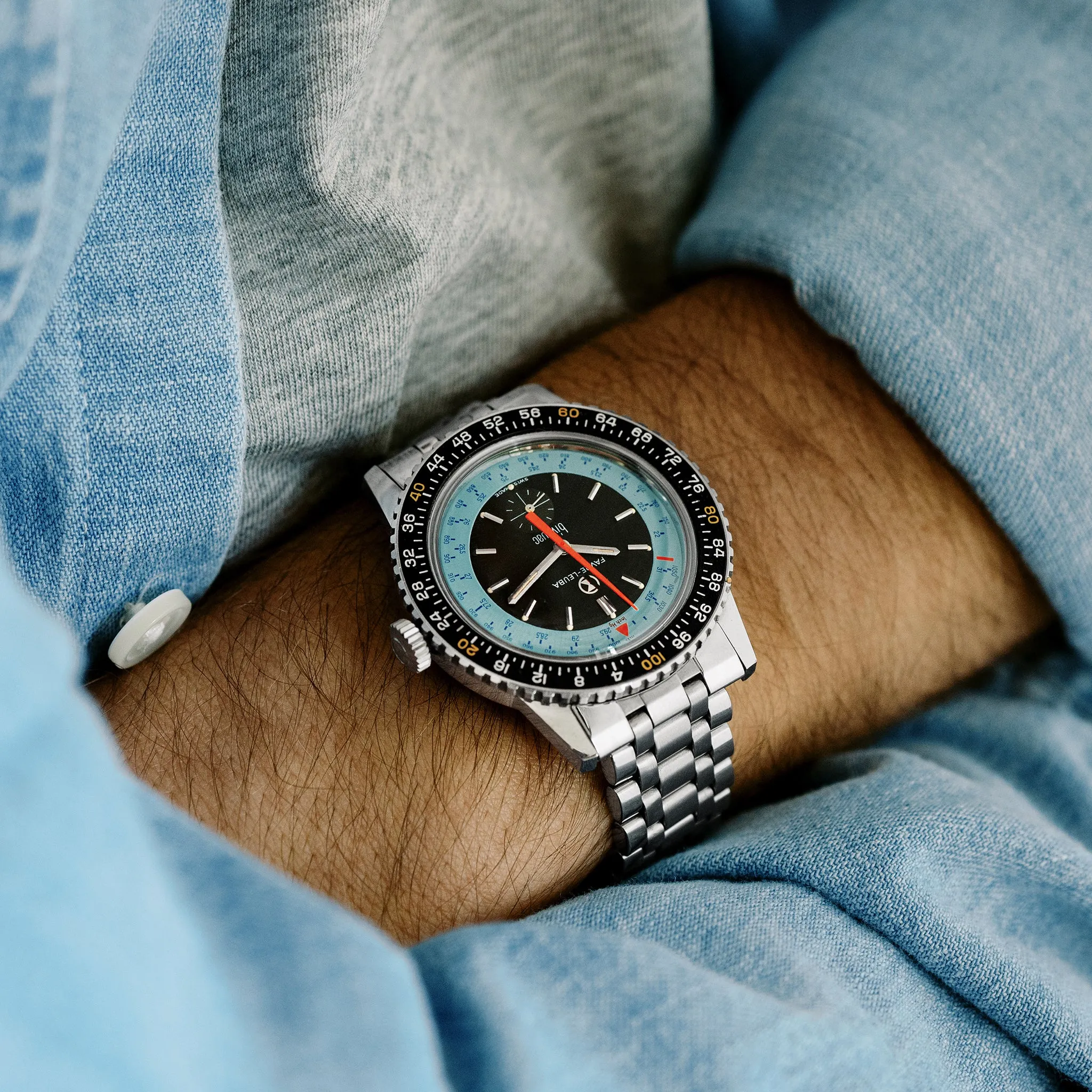 1960s Favre-Leuba Bivouac Ref. 53203 On JB Champion Bracelet