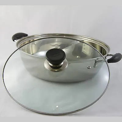 28cm Stainless Steel Twin Hot Pot With Lid - For Induction/Gas/Electrical Stove