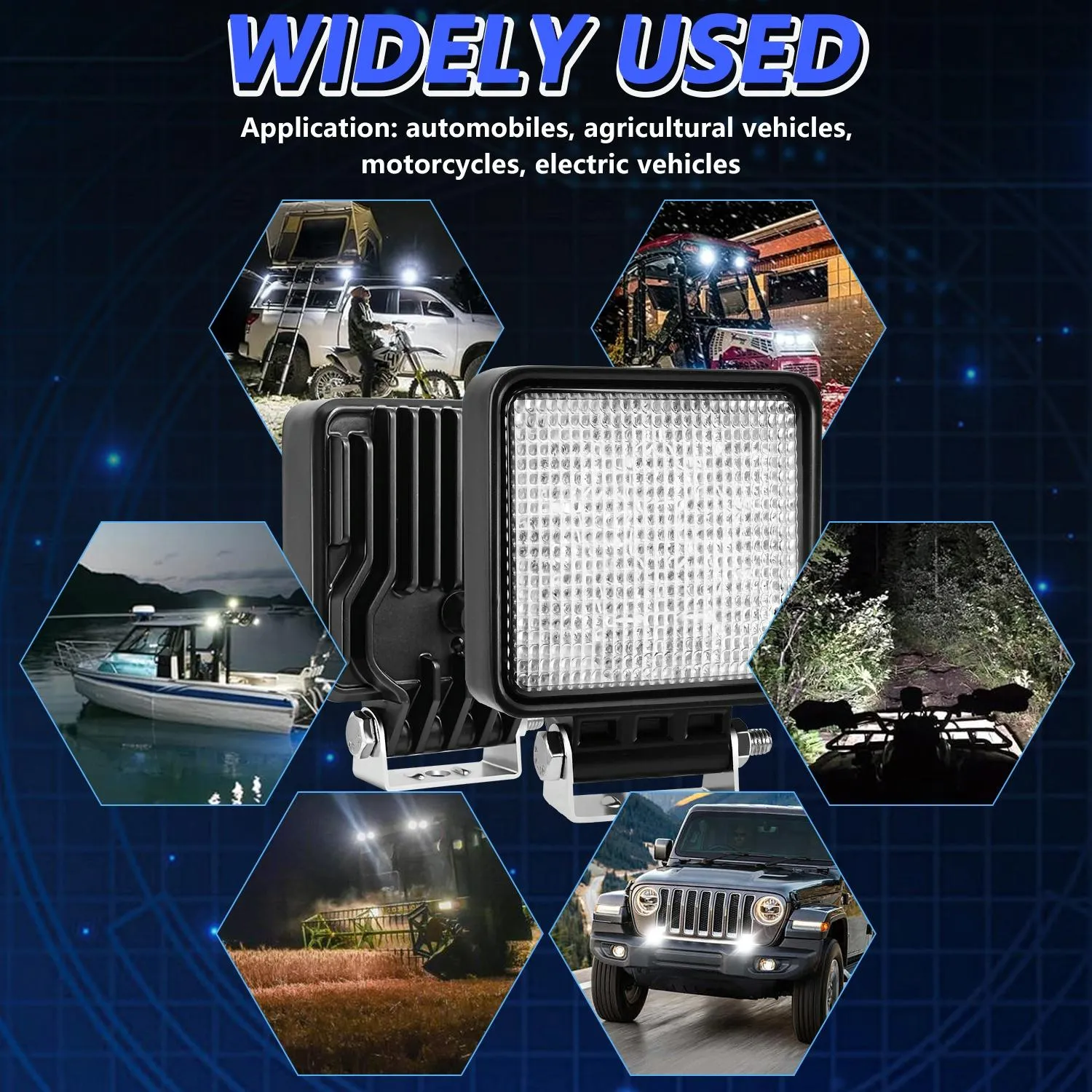 4 Inch 14W LED Floodlight | 9-30V | Mixed Luminous | With Wire Set