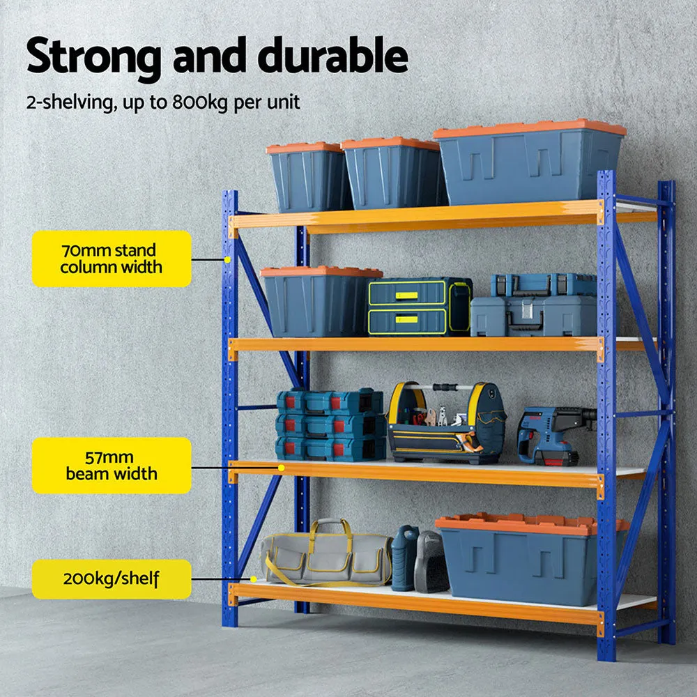 4M x 2M Garage Shelving | Warehouse Storage Rack | Orange