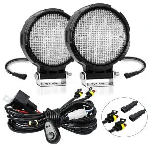 4" Round Work Light | 14W | 9-30V | Floodlight | Mixed Luminous | With Wire Set