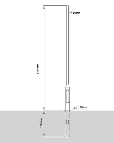 8 Metre Tubular Steel Rooted Column