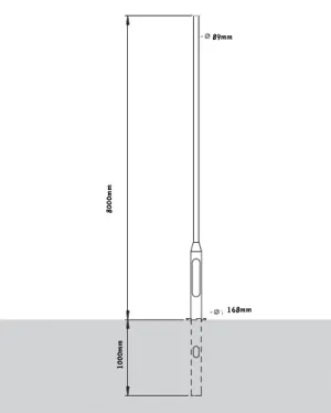 8 Metre Tubular Steel Rooted Column