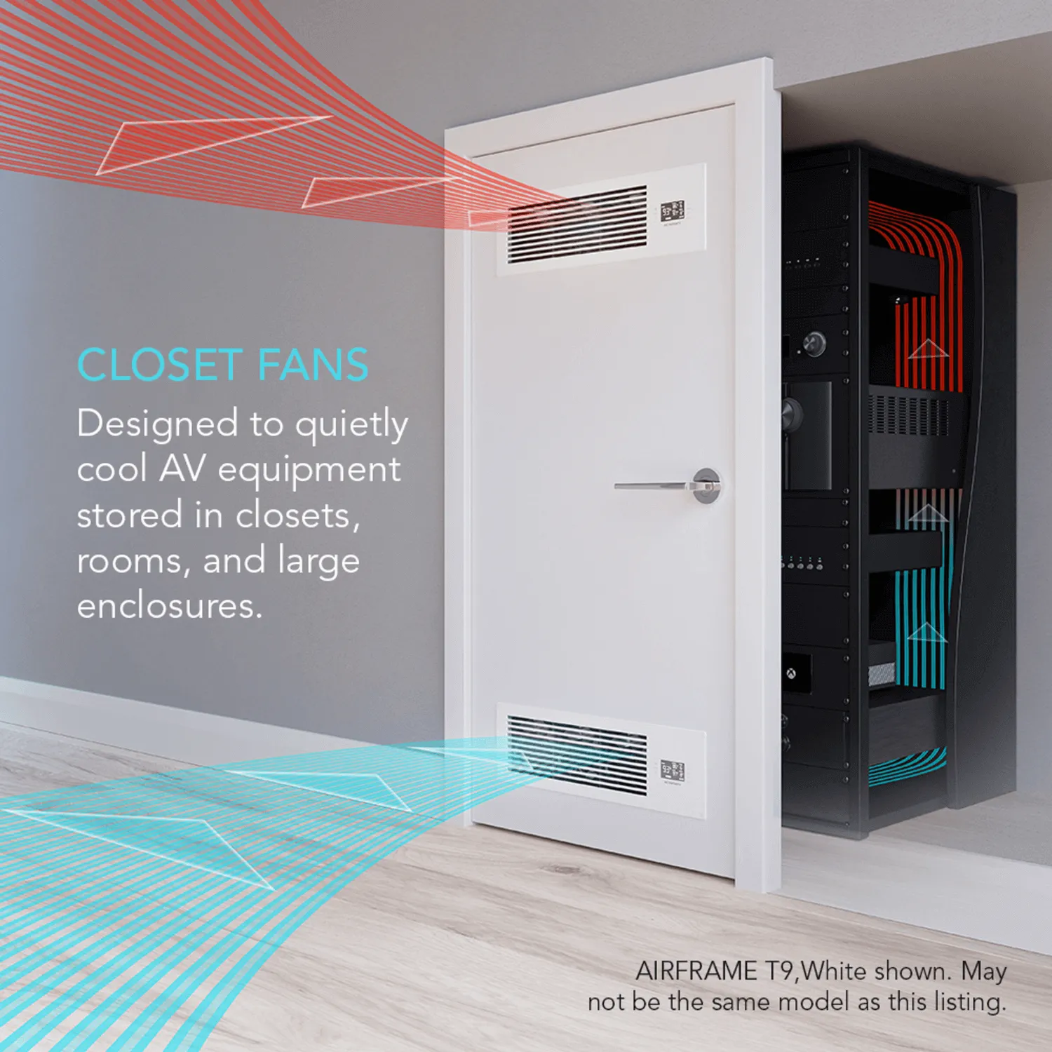 AC Infinity AIRFRAME T7-N White, Equipment Closet and Room Fan System 17", Intake