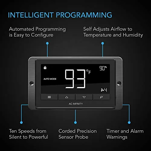 AC Infinity CLOUDLINE T6, Quiet 6” Inline Duct Fan with Temperature Humidity Controller, Bluetooth App - Ventilation Exhaust Fan for Heating Cooling Booster, Grow Tents, Hydroponics