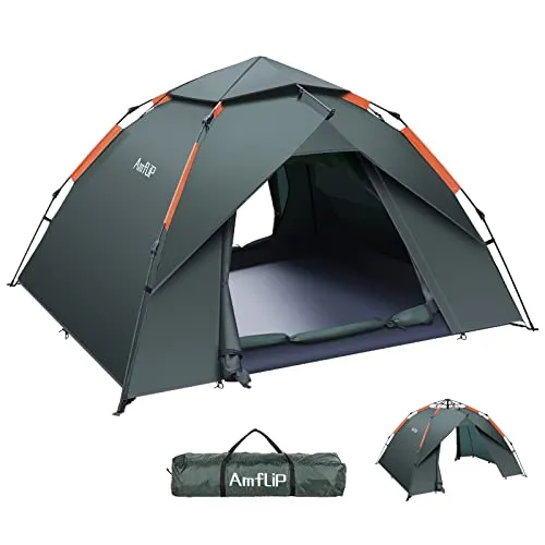 Amflip Camping Tent Automatic 2-3 Man Person Instant Tent Pop Up