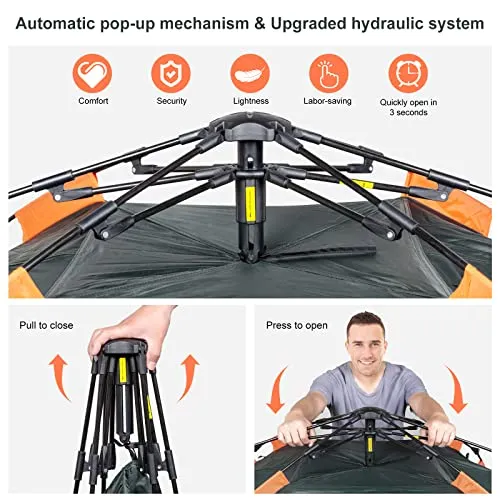 Amflip Camping Tent Automatic 2-3 Man Person Instant Tent Pop Up