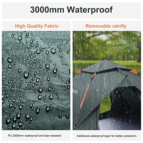Amflip Camping Tent Automatic 2-3 Man Person Instant Tent Pop Up