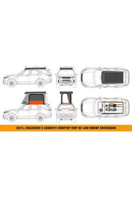 BadAss Tents 2017-22 Land Rover Discovery 5 (Full Size) CONVOY® Rooftop Tent w/ Low Mount Crossbars