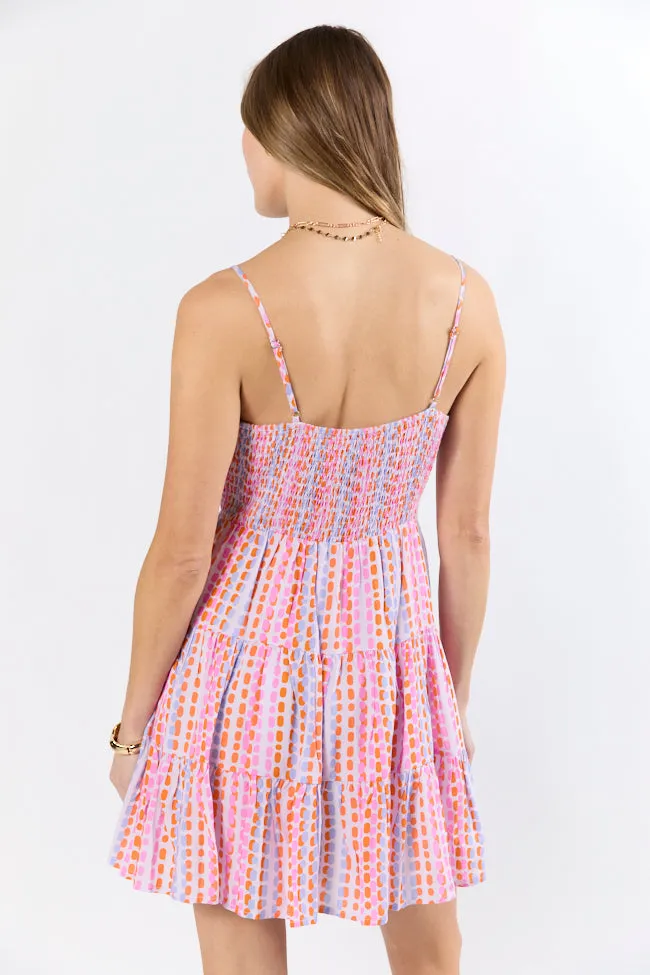 Beach Town Stroll Abstract Print Mini Dress
