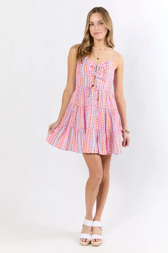Beach Town Stroll Abstract Print Mini Dress