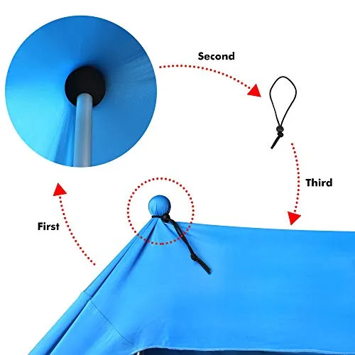 BOTINDO Family Beach Tent Canopy Sun Shade, Pop Up Grande Beach Tent Sun Shelter Stability 4 Poles with Portable Carry Bag Outdoor Shade for Fishing Backyard Camping Picnics (Grey, 7x7.5FT 4Pole)