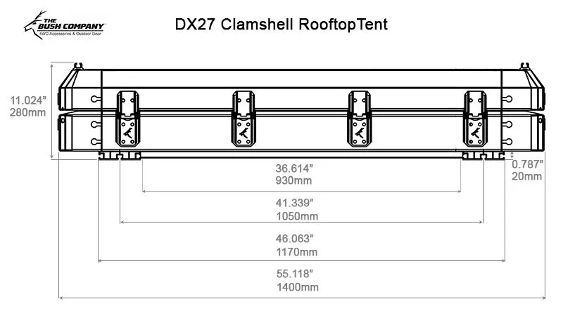 Bush Company DX27 Clamshell Roof Top Tent