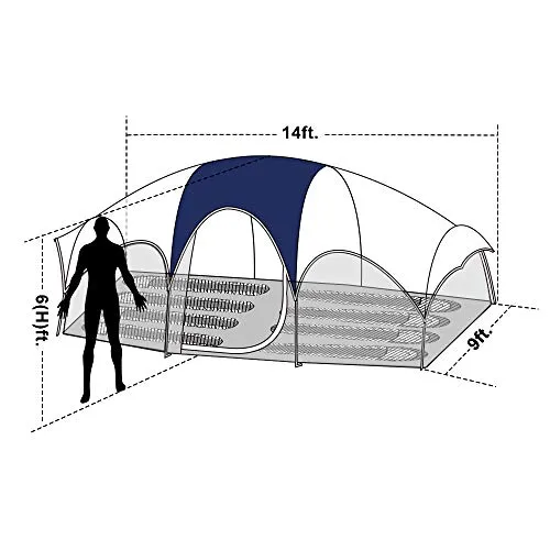 CAMPROS CP Tent-8-Person-Camping-Tents, Waterproof Windproof - Blue