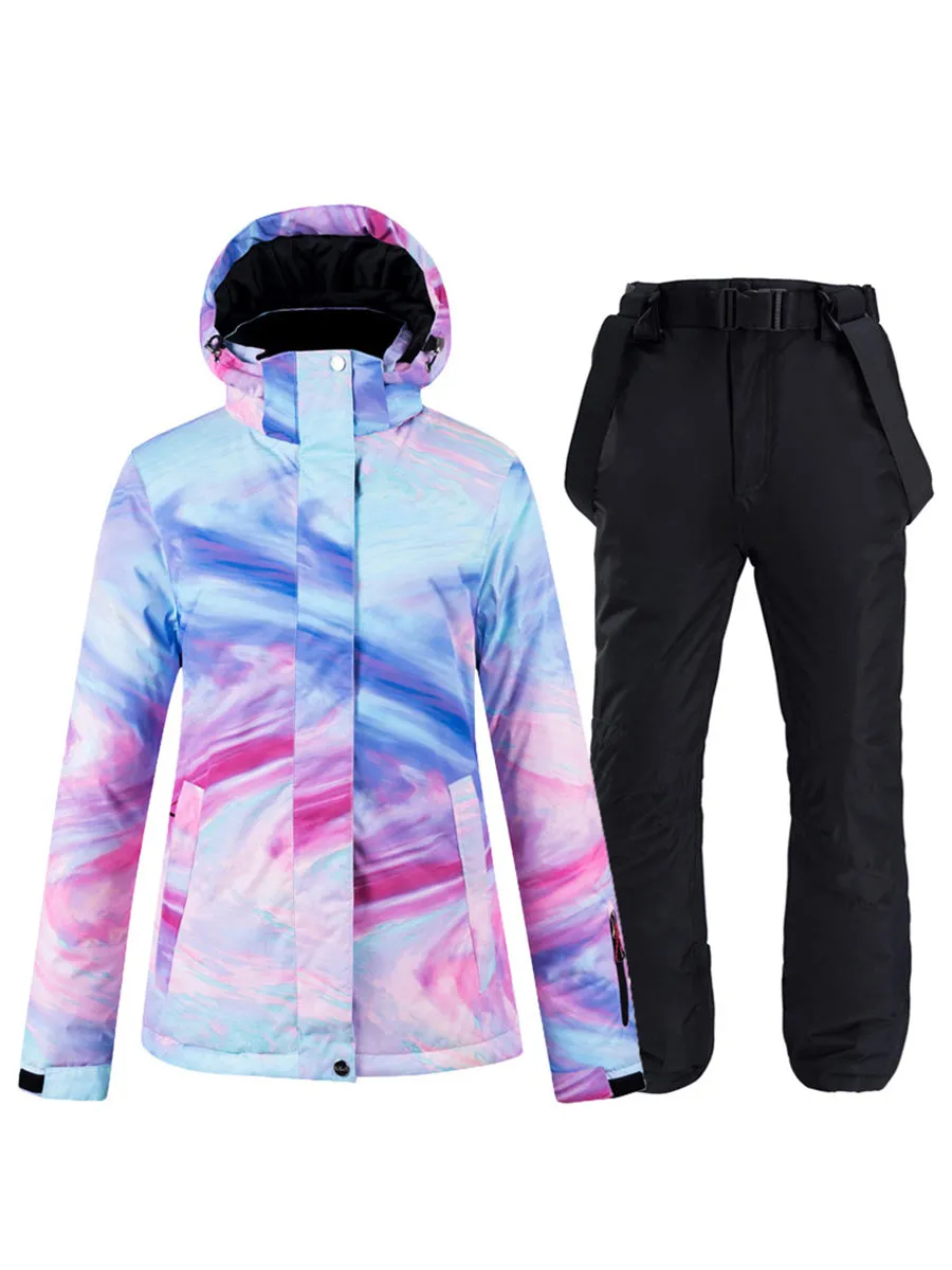 Colorful Women Ski Jacket & Bib Pants
