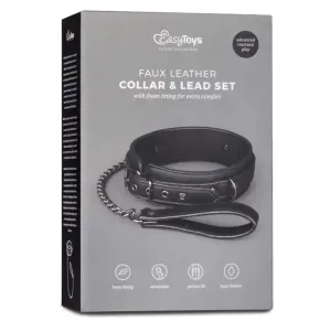 Easy Toys Fetish Collar w/Leash - Black