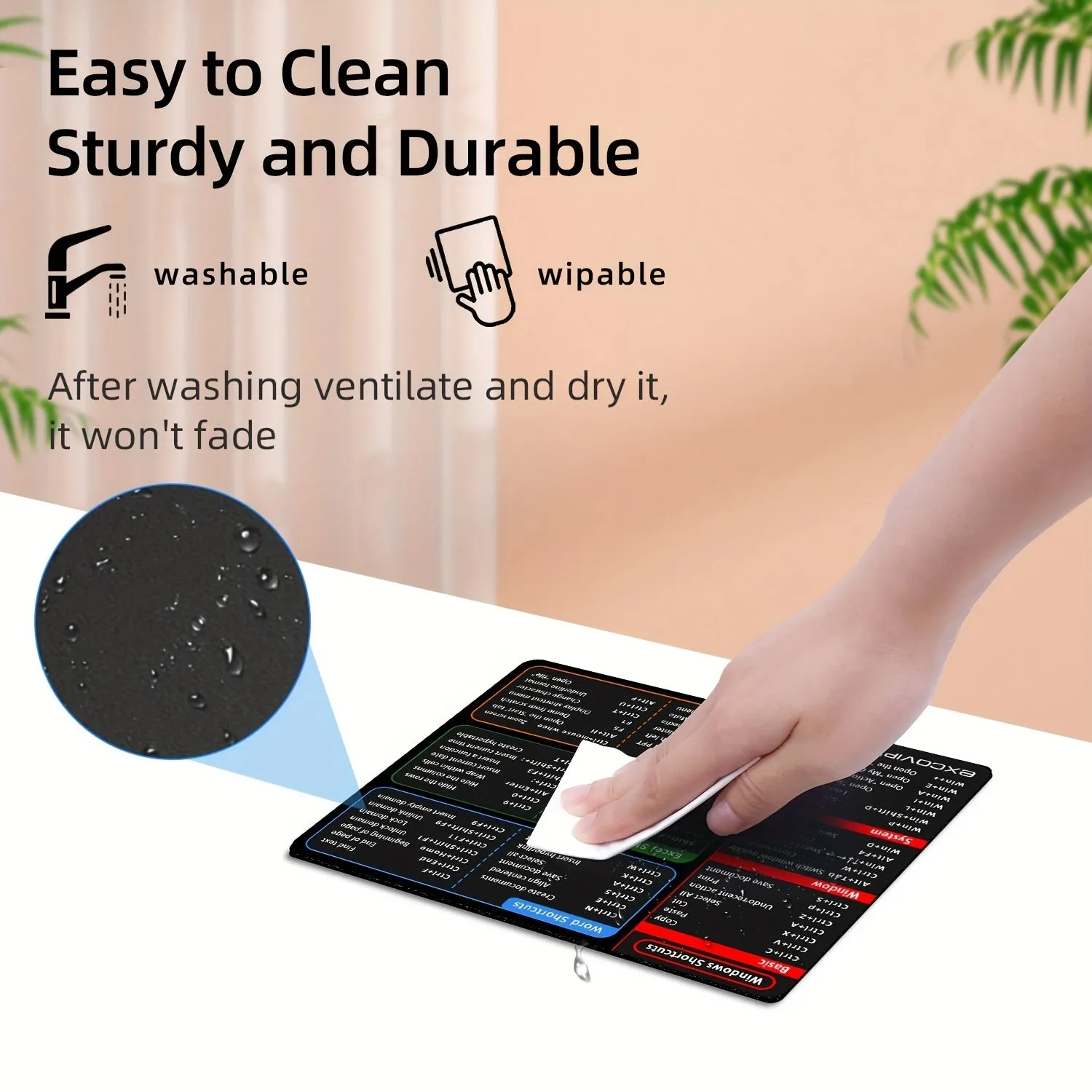Efficient 1pc Windows Shortcut Mouse Pad for Office Productivity