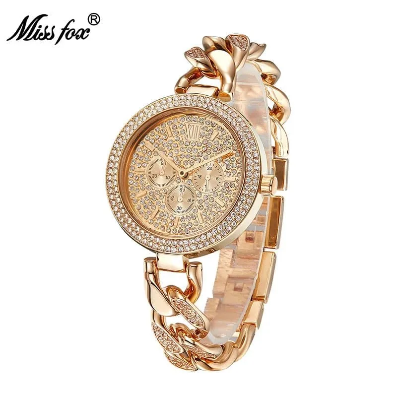 Elegant Women Watches - Water Resistant 3Bar - MISSFOX - 38mm Dial Diameter