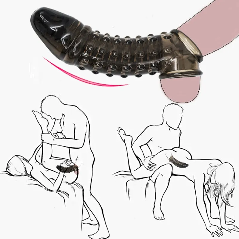 Flexible Glans Sleeve Silicone Reusable Penis Sleeve Penis Enlarger Extender Delay Ejaculation