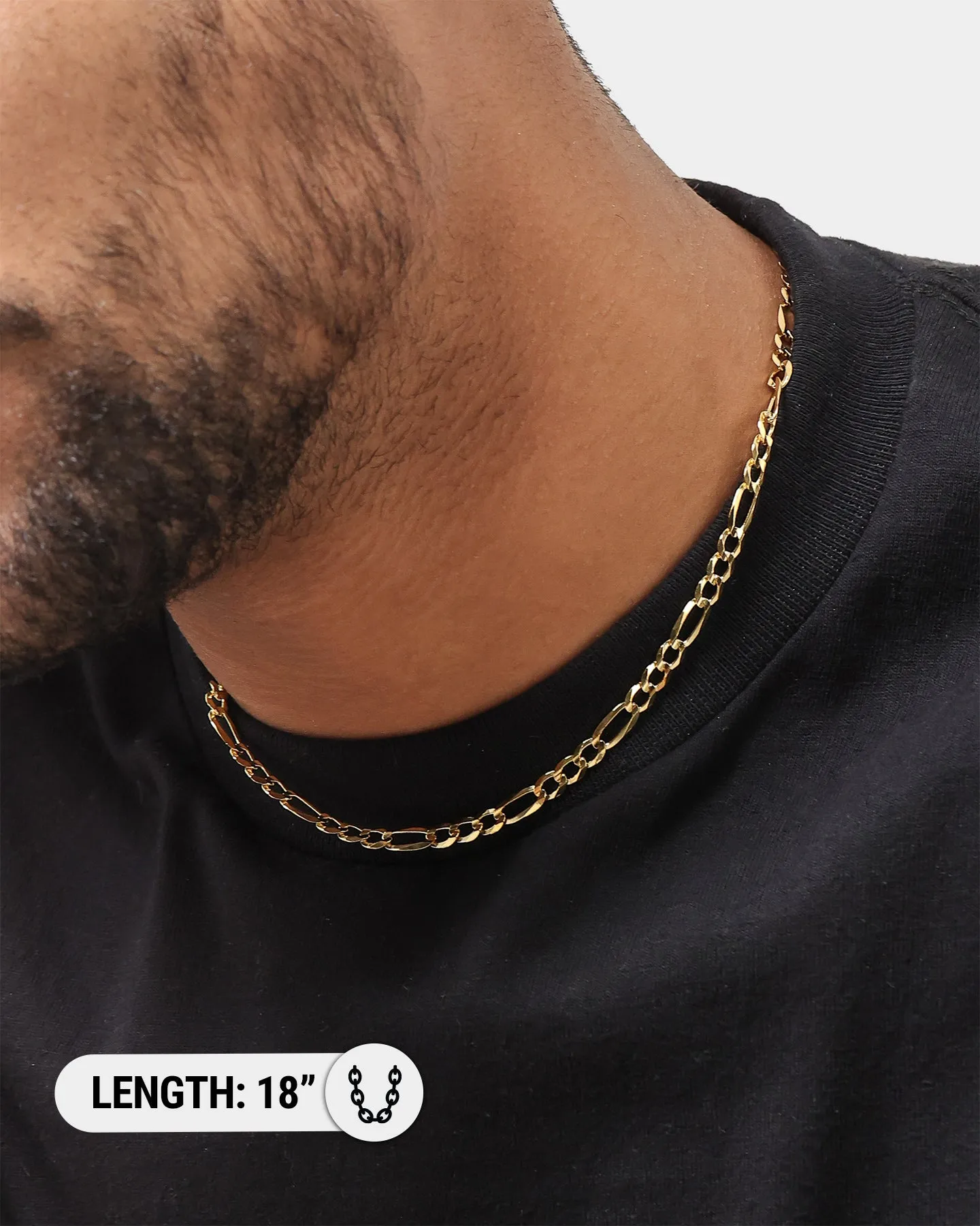 House Of Auric 4.8mm Figaro Chain 18K Gold Vermeil