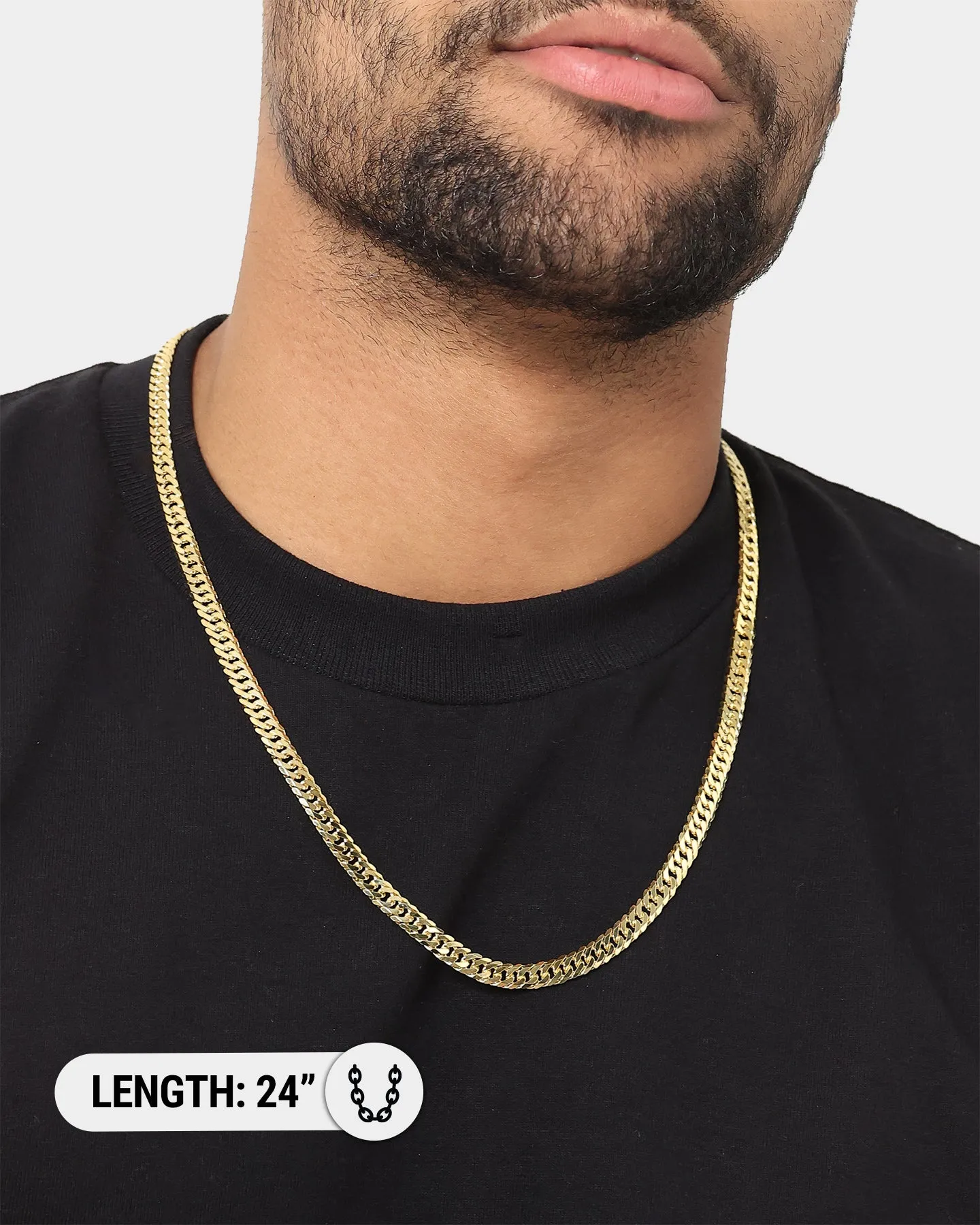 House Of Auric 6.4mm Double Curb Chain 18K Gold Vermeil
