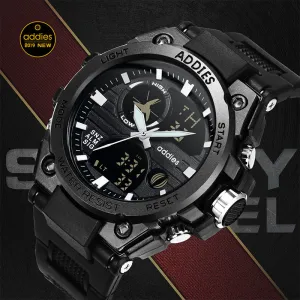 Manufacturers supply new waterproof luminous luminous plastic multi-function watch men's outdoor sports LED explosive electronic watch