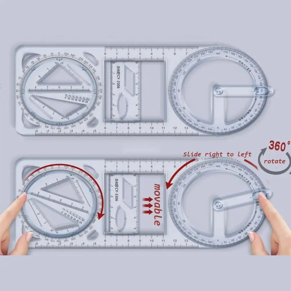 Math Genius Multi-Angle Drawing Precision Ruler