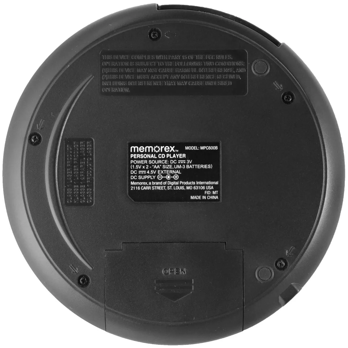 Memorex - Portable CD Player - Black (MPC600B)
