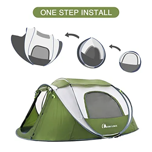 Moon Lence Pop up Tent 4 Person Camping Tent Waterproof Tent