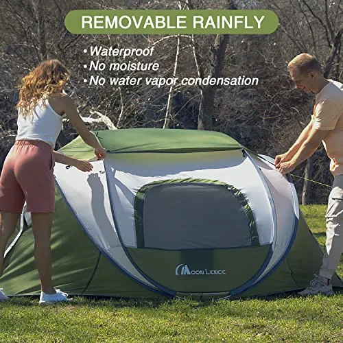 Moon Lence Pop up Tent 4 Person Camping Tent Waterproof Tent