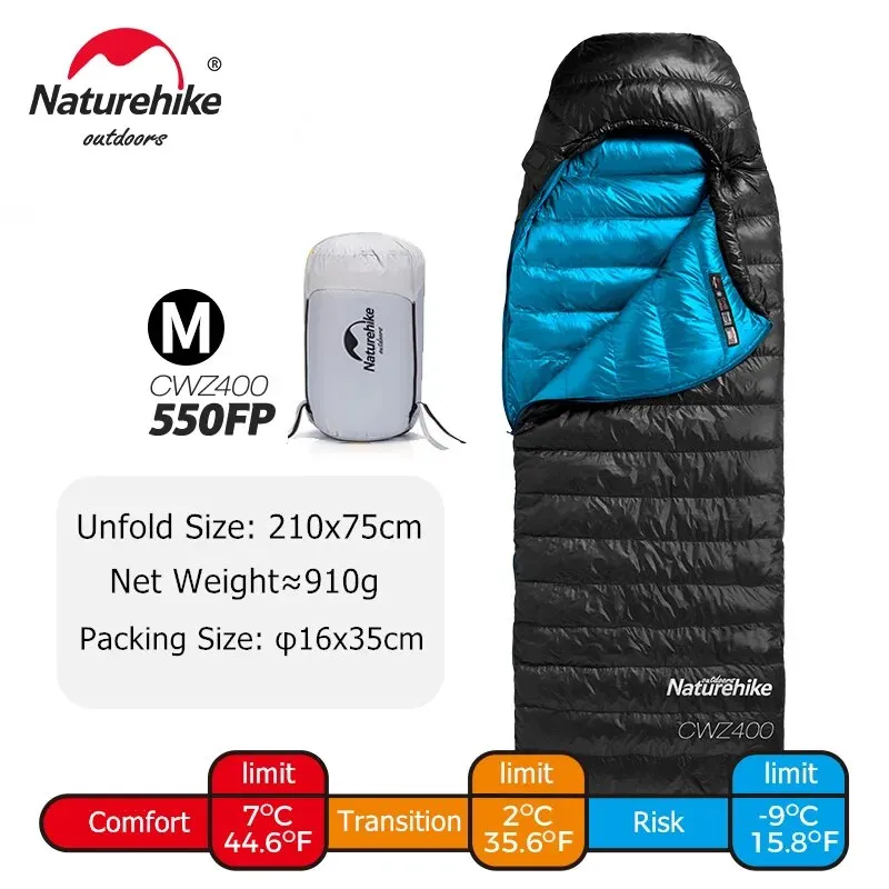 Naturehike CW400 Sleeping Bag Lightweight Goose Down Sleeping Bag Winter Sleeping Bag Ultralight