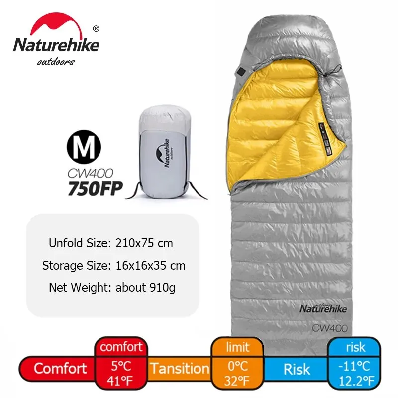 Naturehike CW400 Sleeping Bag Lightweight Goose Down Sleeping Bag Winter Sleeping Bag Ultralight