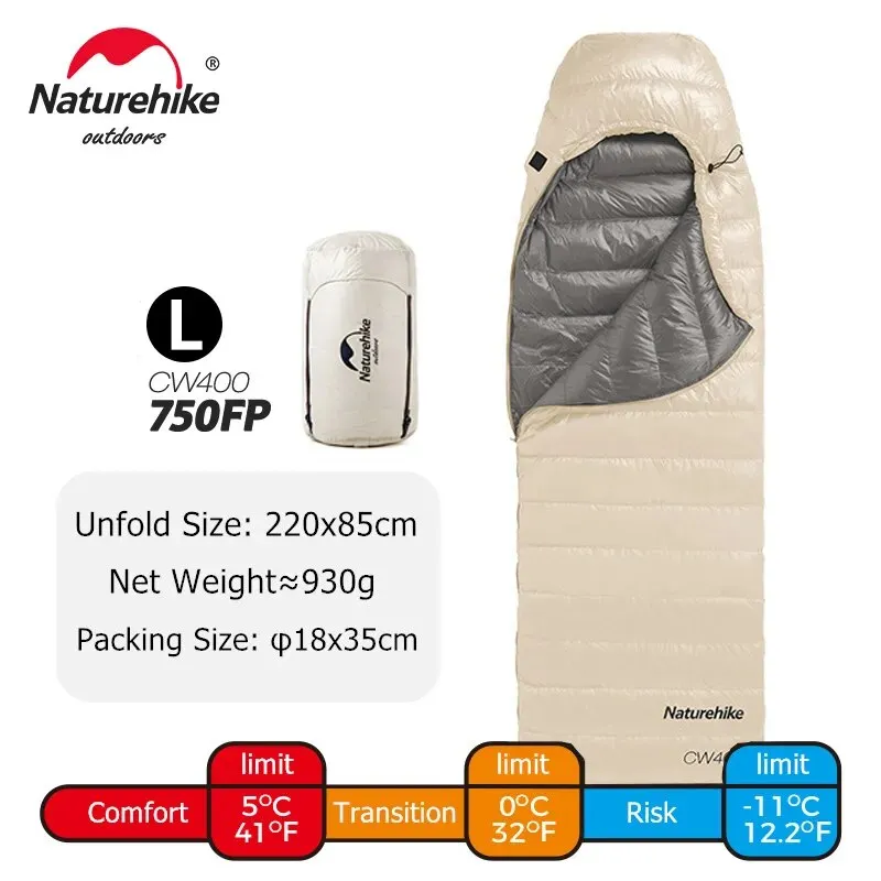 Naturehike CW400 Sleeping Bag Lightweight Goose Down Sleeping Bag Winter Sleeping Bag Ultralight