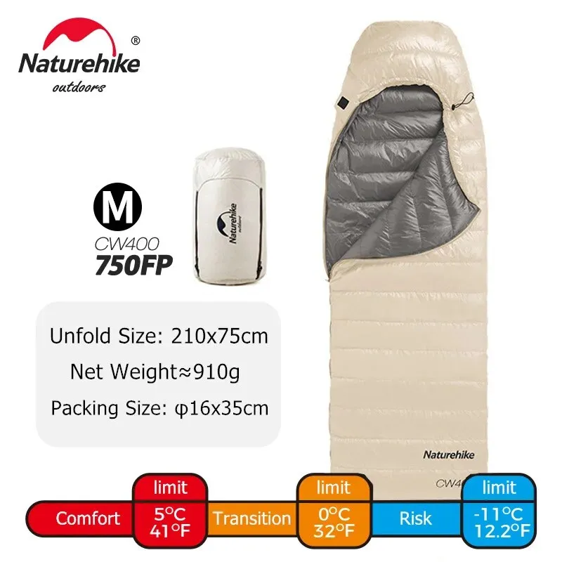 Naturehike CW400 Sleeping Bag Lightweight Goose Down Sleeping Bag Winter Sleeping Bag Ultralight