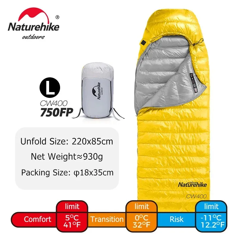 Naturehike CW400 Sleeping Bag Lightweight Goose Down Sleeping Bag Winter Sleeping Bag Ultralight