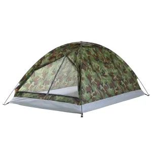 Outdoor 2 Persons Camping Tent 200 * 130 * 110cm PU1000mm Polyester Single Layer Tent Portable Camouflage Hiking Outdoor Tent