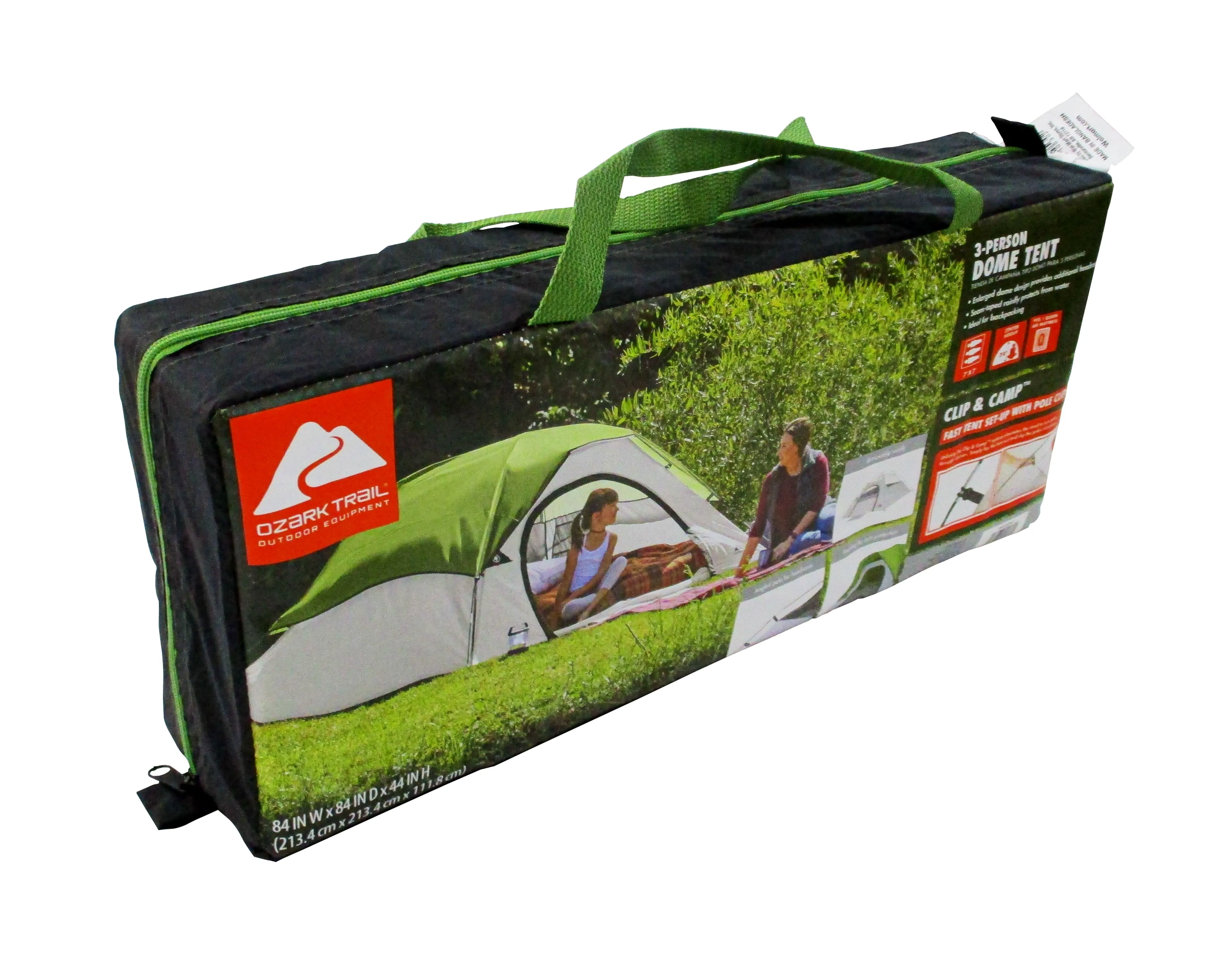 Ozark Trail, 3-Person Clip & Camp Dome Tent  7 x 7 x 44,  5.64 lbs