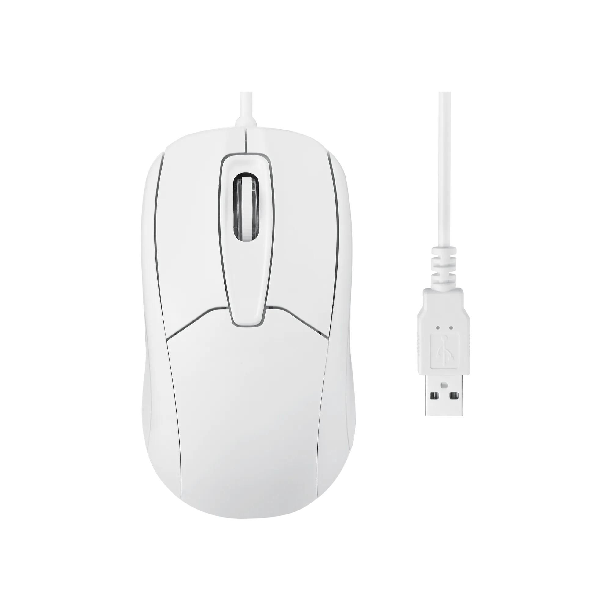 PERIMICE-209 W U - Wired White USB Ambidextrous Mouse for Left and Right Hand