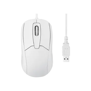 PERIMICE-209 W U - Wired White USB Ambidextrous Mouse for Left and Right Hand