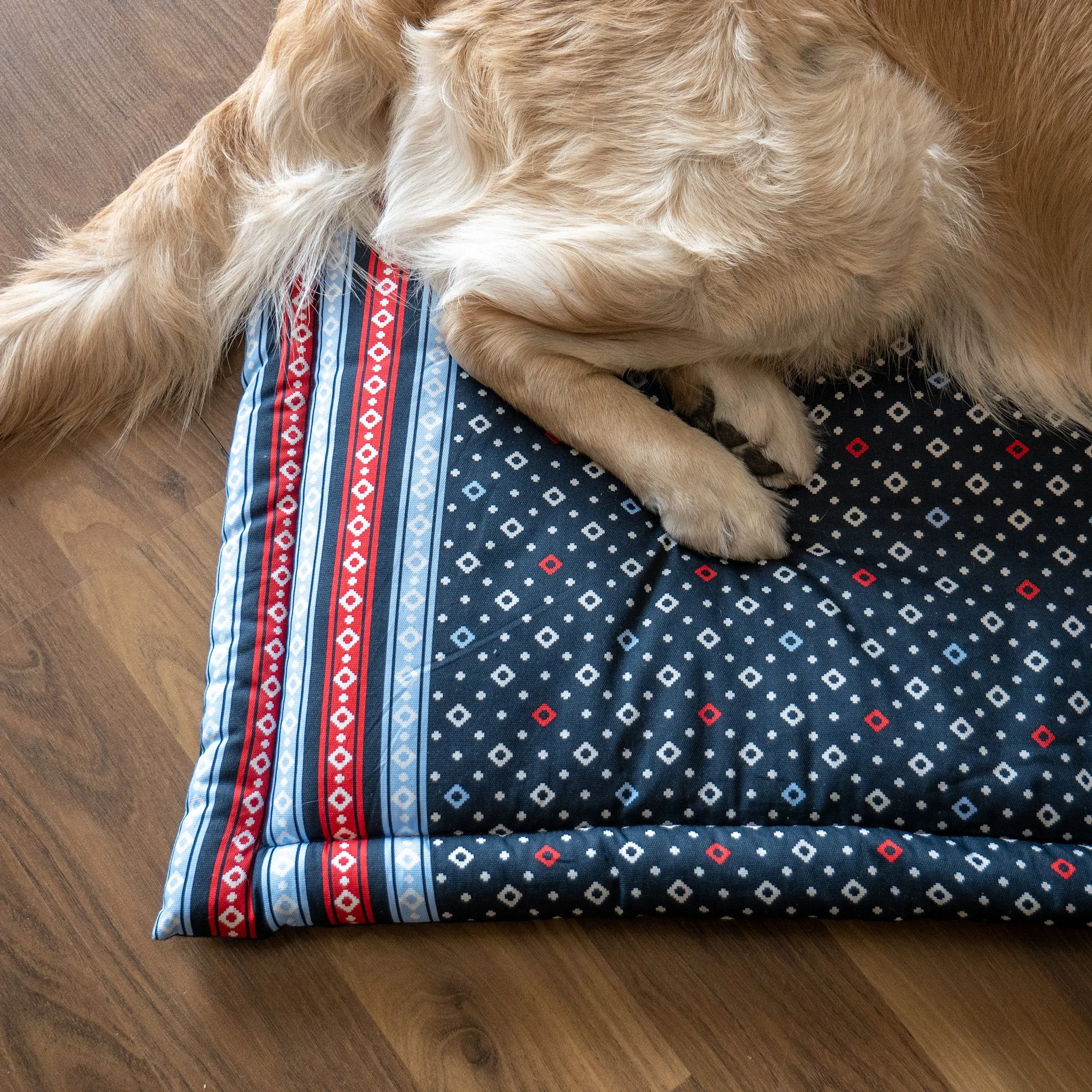 PoochMate Moroccan Blue Cotton Dog Mat