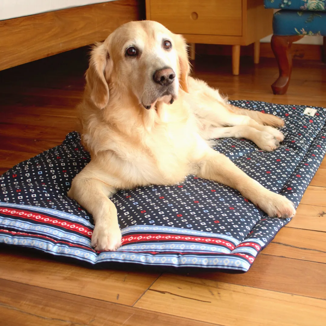 PoochMate Moroccan Blue Cotton Dog Mat