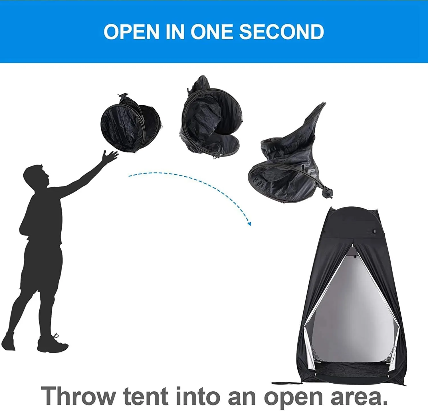 Portable Camping Shower/Toilet Tent Black