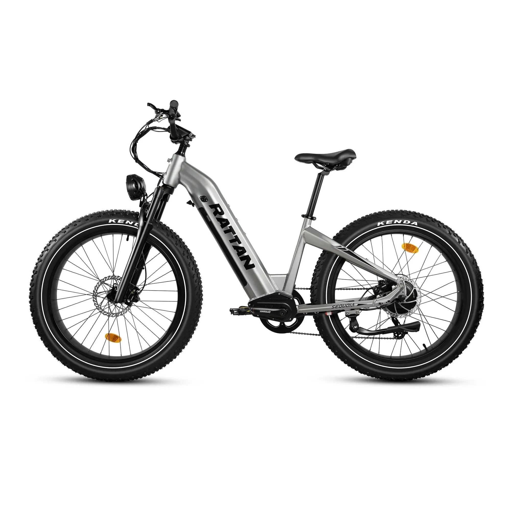 Rattan Sequoia 26" Fat tire eBike for adults, LCD Display with App control, 1200w (peak) motor, Class-3 speed(Top Speed 28mph), 48V 960Wh Battery and step-through frame.