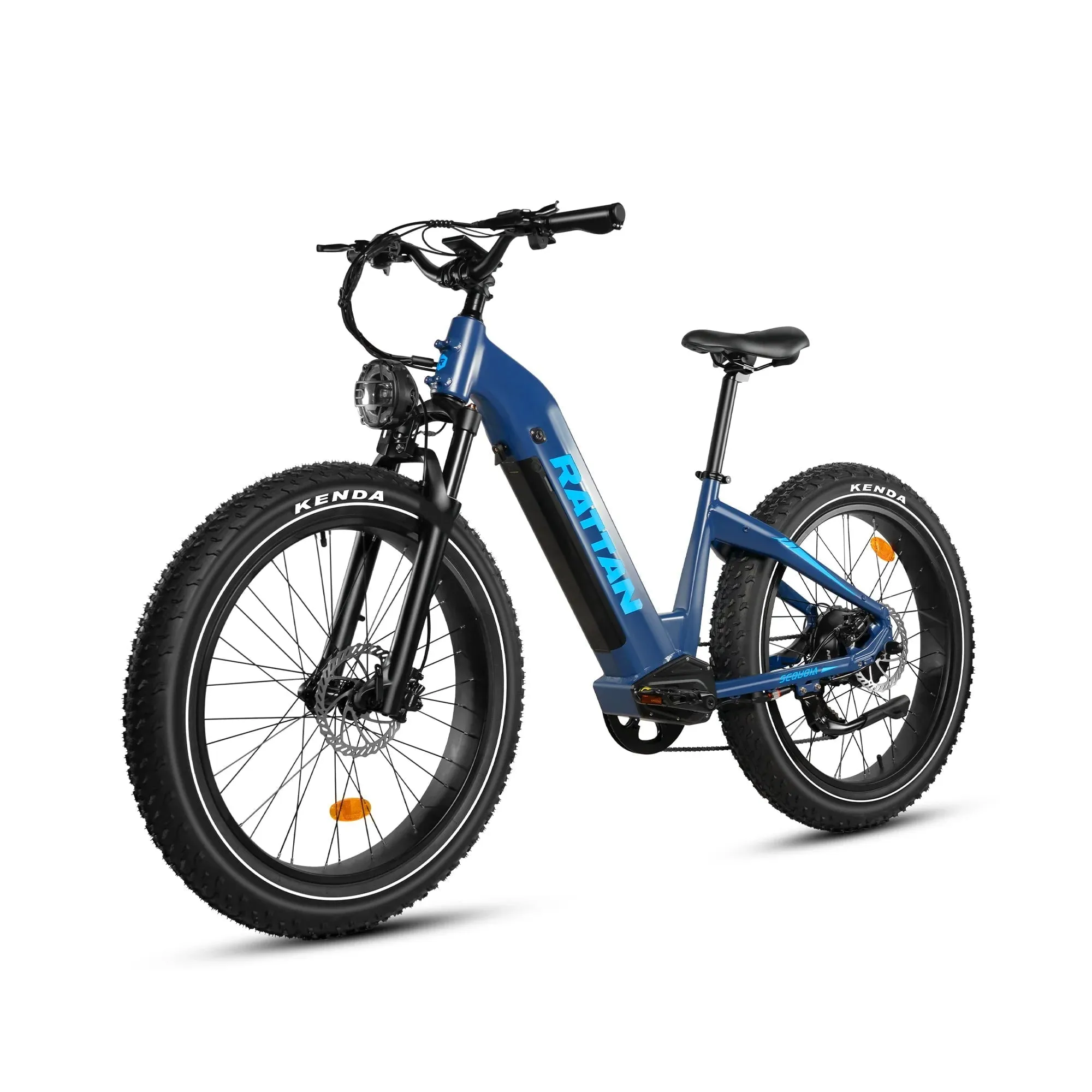 Rattan Sequoia 26" Fat tire eBike for adults, LCD Display with App control, 1200w (peak) motor, Class-3 speed(Top Speed 28mph), 48V 960Wh Battery and step-through frame.