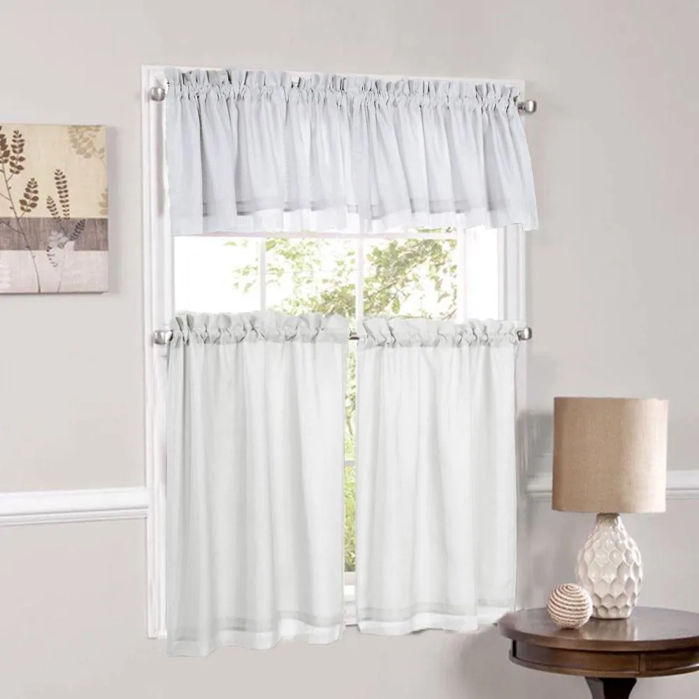 Rhapsody Lined Thermavoile Tailored Tier and Valance