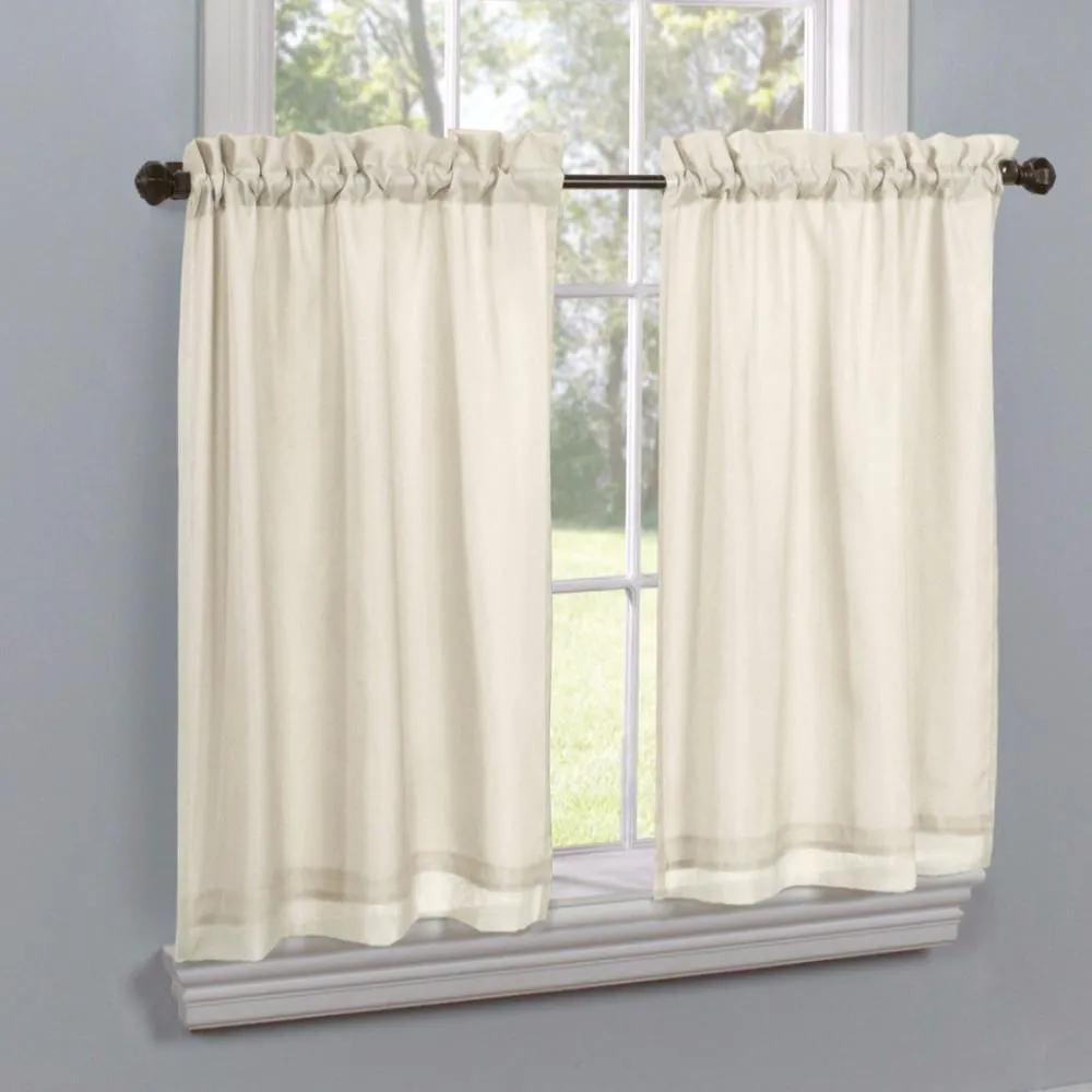 Rhapsody Lined Thermavoile Tailored Tier and Valance