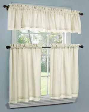 Rhapsody Lined Thermavoile Tailored Tier and Valance