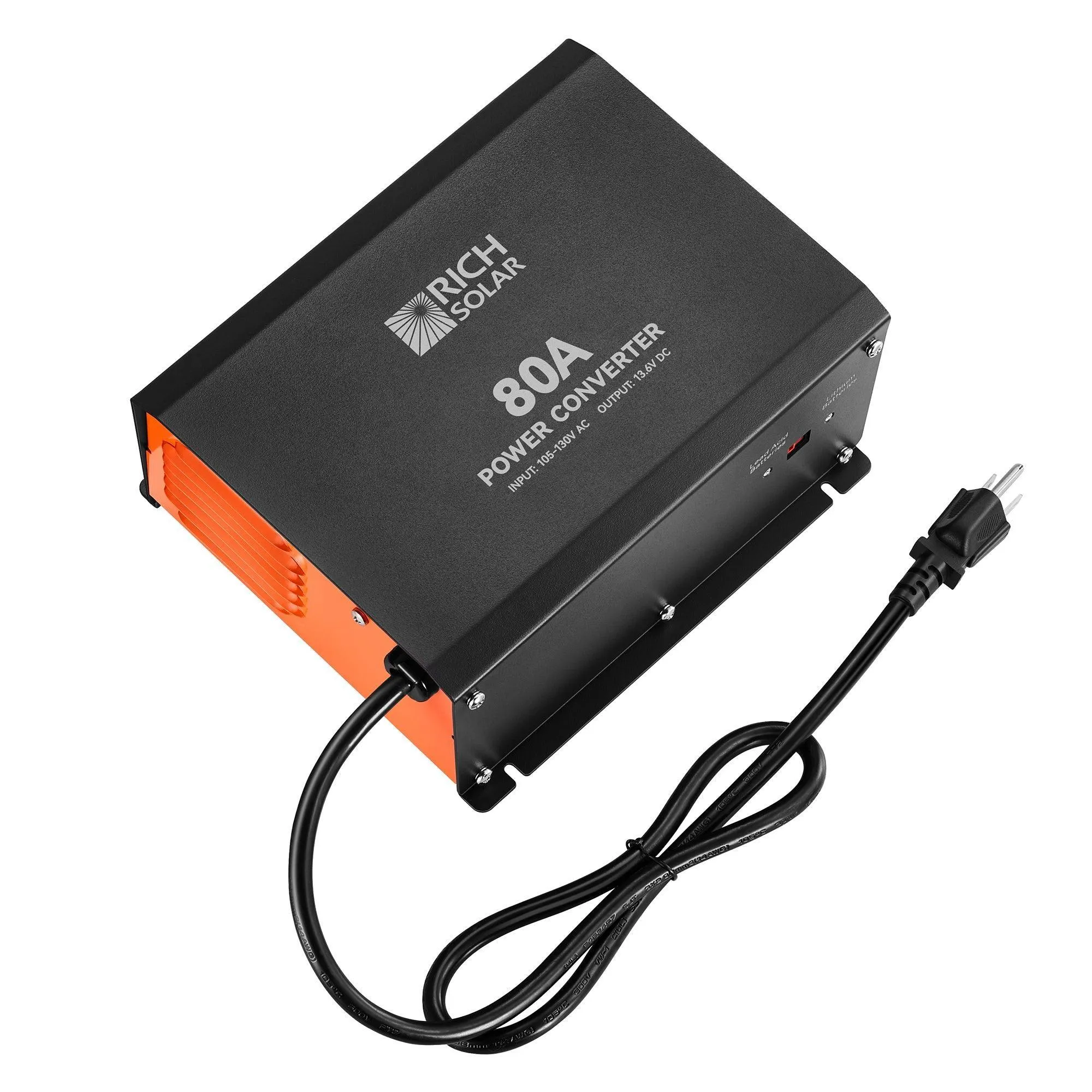 Rich Solar - 80 Amp Power Converter | 80A 120V Battery Charger | Overload, Overheat, Reverse Polarity Protection | Plug and Play